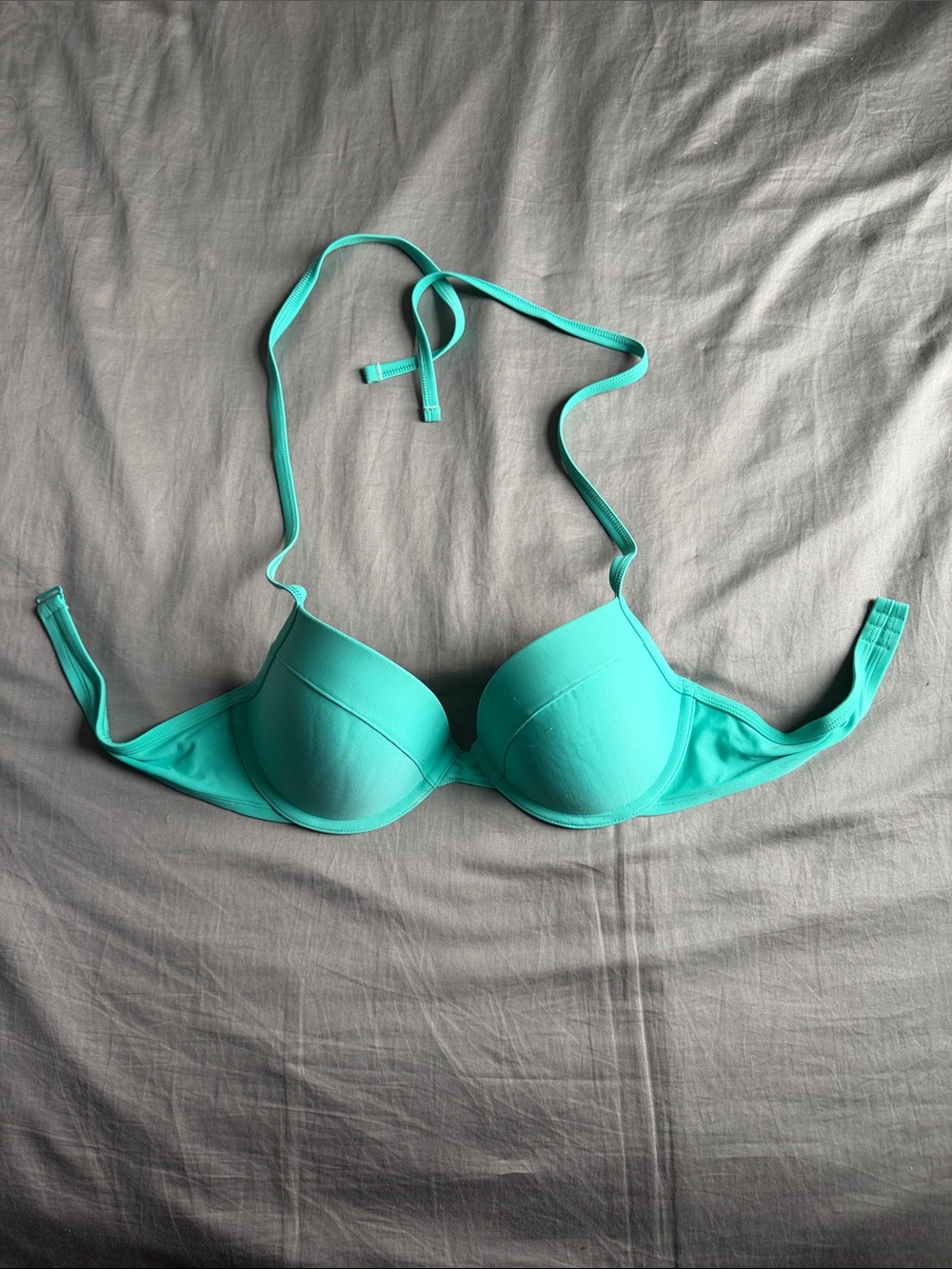 aerie Teal Bikini Top - Bright Teal Halter Push-Up